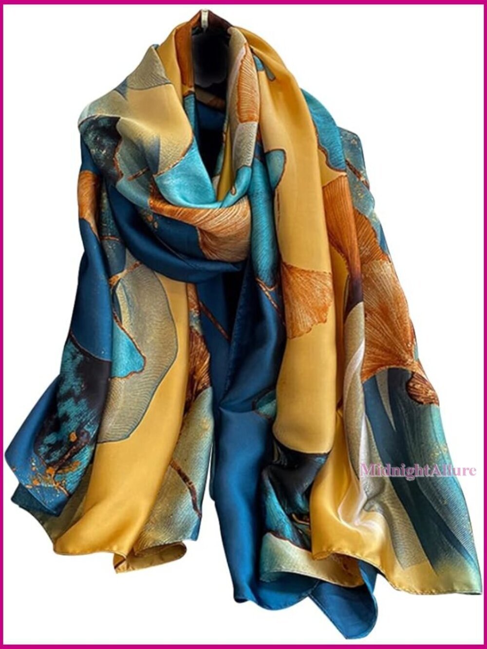 Large 100% Silk Scarf 70x35 Lightweight Fashion Wrap Shawl Accessory
